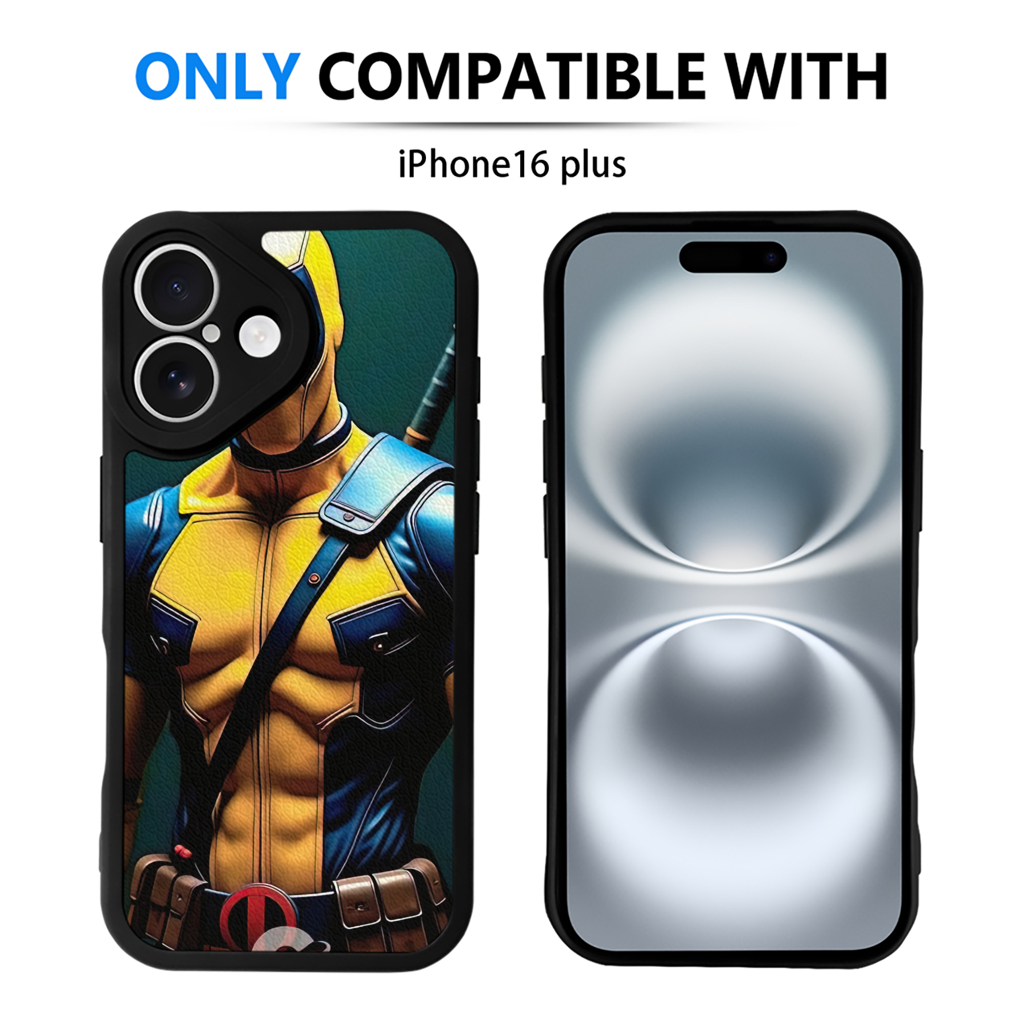 （画像用） Deadpool デッドプール 【iPhone 16シリーズ対応】シリコンスマホケース（レザー調） 材質：シリコン